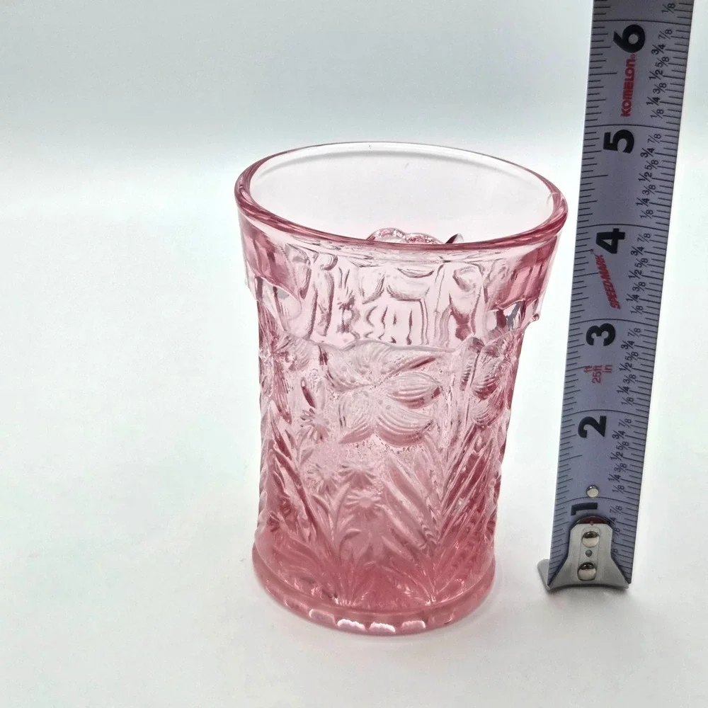 L.E.‎ Smith Pink Dogwood with Tiger Lilies Tumbler Great Condition